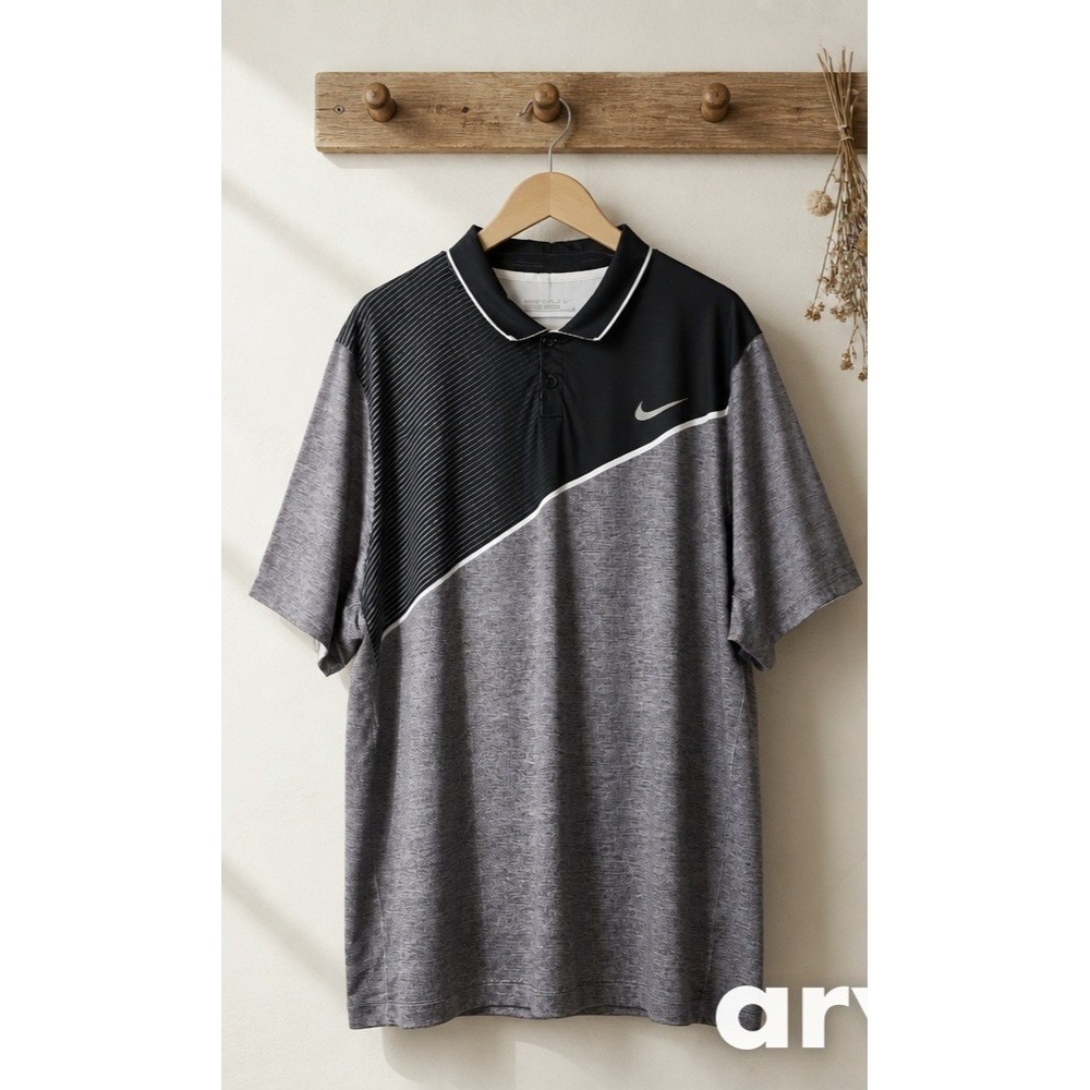 Nike‎ Golf Tour Performance Dri-FIT Polo Shirt Mens XXL Black Grey 684663-010